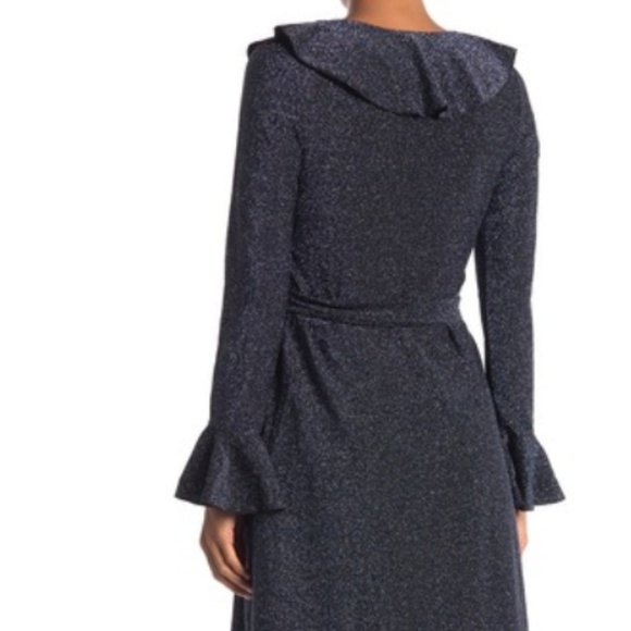 Free People One More Time Shimmer Midi Wrap Dress - Picture 4 of 8